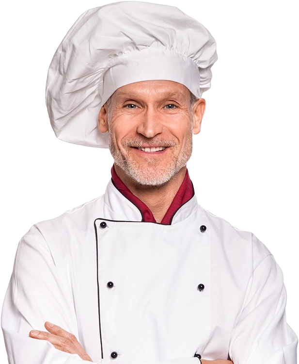 senior chef smiling